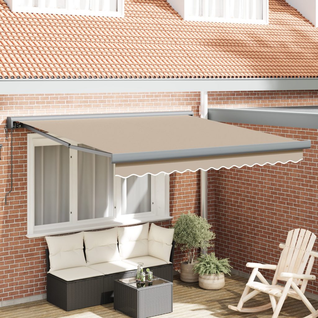 Automaattinen sisäänvedettävä markiisi beige 350x250 cm, Markiisin vaihto kangas 3.5x2.5 m runkoon beige