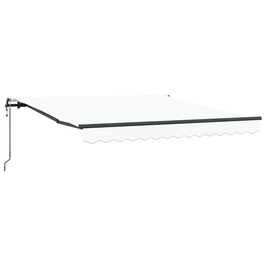 Automaattinen sisäänvedettävä markiisi valkoinen 350x250 cm, Markiisi Vaihtokangas 3.5x2.5 m Runkoon Valkoinen - Image 2