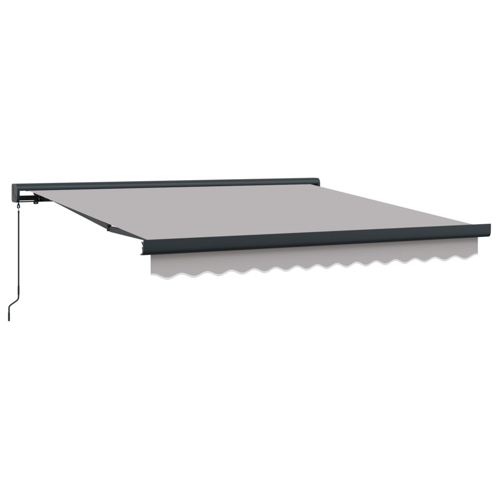 Manuaalinen sisäänvedettävä markiisi Vaaleanharmaa 350x250 cm, Markiisi vaihto kangas 3.5x2.5 m vaaleanharmaana - Image 2