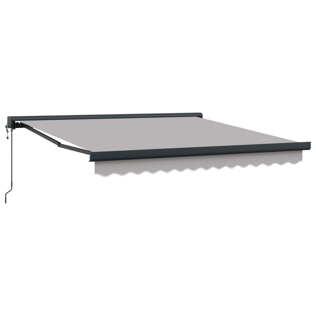 Automaattinen sisäänvedettävä markiisi, vaaleanharmaa 350x250 cm, markiisin vaihtokangas 3,5x2,5 m runkoon, vaaleanharmaa - Image 5