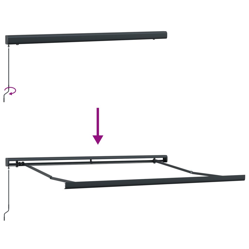 Manuaalinen sisäänvedettävä markiisi punainen 350x250 cm, Markiisin vaihto kankaalle 3.5x2.5 m ranlle punainen - Image 9