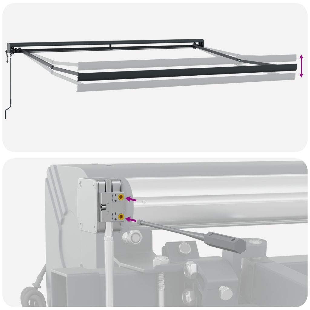 Automaattinen sisäänvedettävä markiisi punainen 350x250 cm, Markiisinkankaan vaihto 3.5x2.5 m kehykseen punainen - Image 10