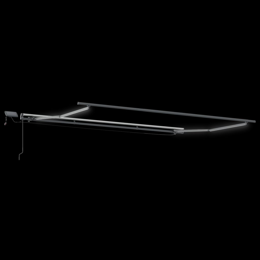 Manuaalinen sisäänvedettävä markiisi LED-valolla oranssi ja ruskea 400x300 cm - Image 4