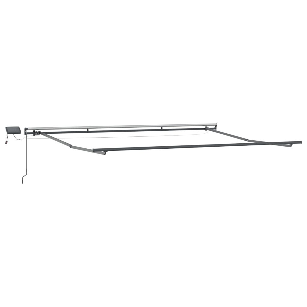 Manuaalinen sisäänvedettävä markiisi LED-valolla oranssi ja ruskea 400x300 cm - Image 5