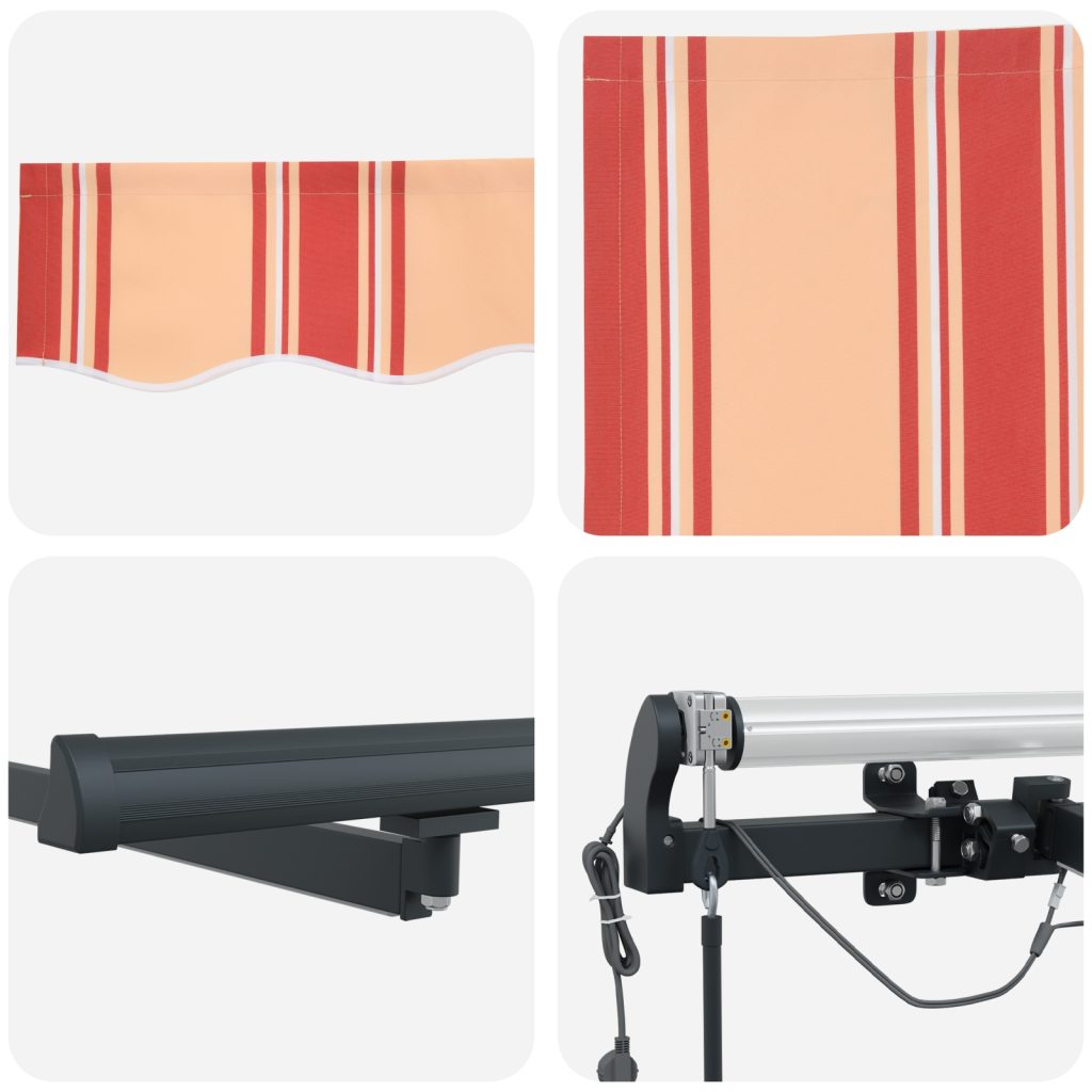 Automaattisesti sisäänvedettävä markiisi LED-keltaisena ja oranssina 400x300 cm - Image 8
