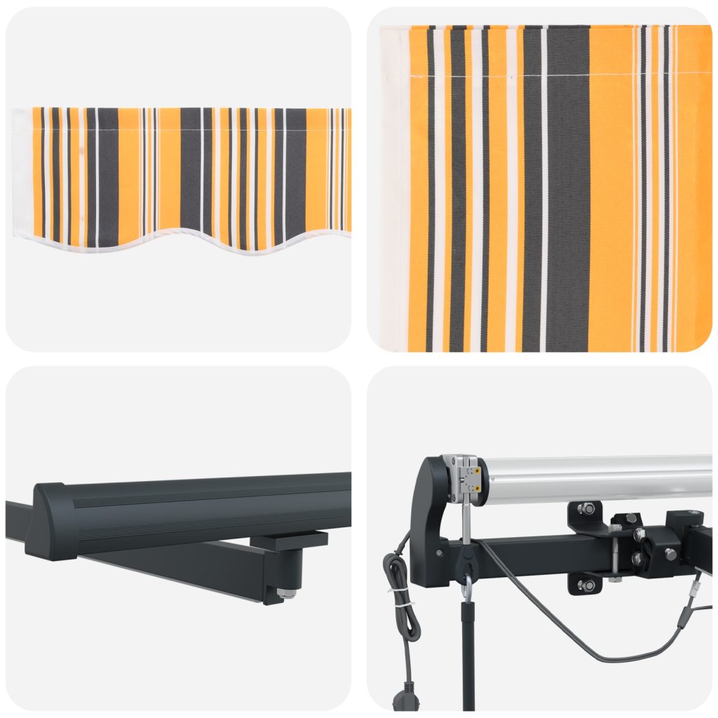 Automaattinen sisäänvedettävä markiisi LED-moniväriraidalla 400x300 cm - Image 8