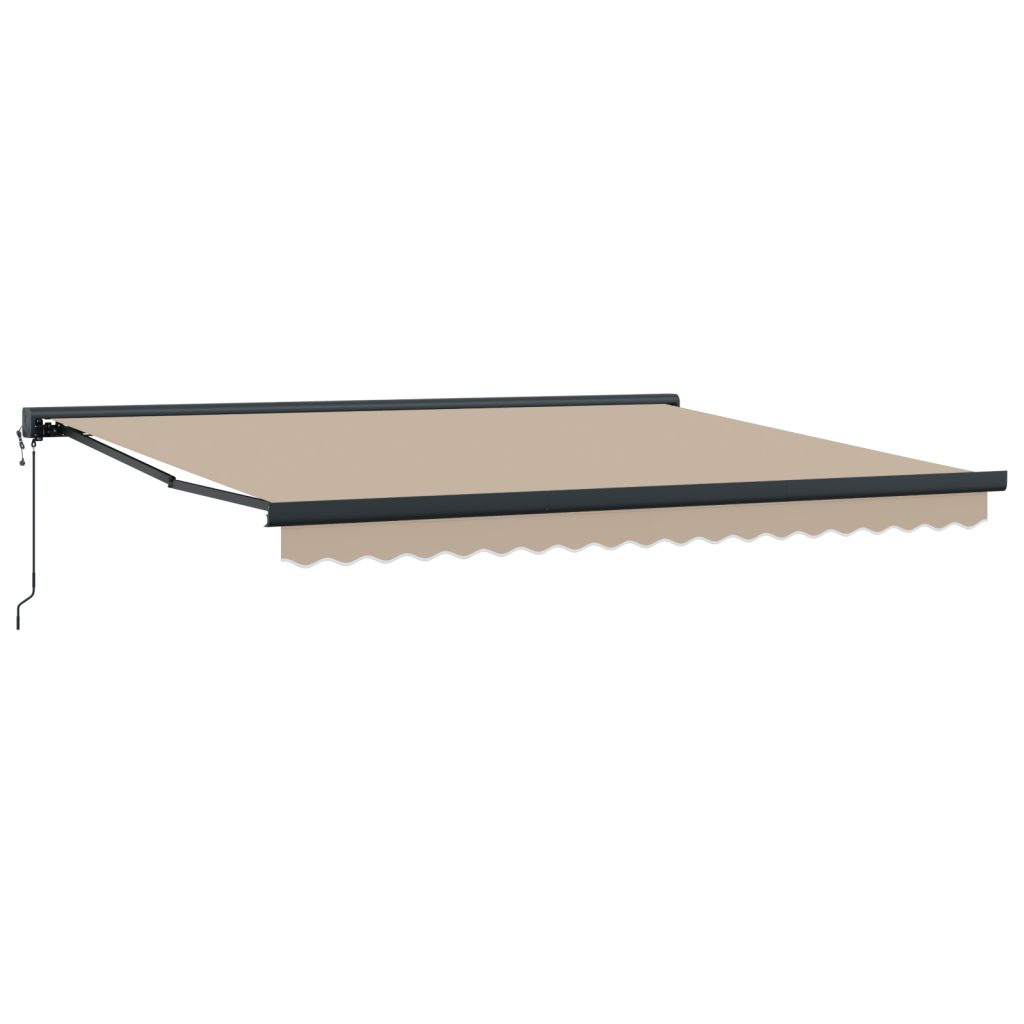 Automaattinen sisäänvedettävä markiisi beige 400x300 cm, Markiisin vaihto kangas 4x3 m kehykseen beige - Image 5