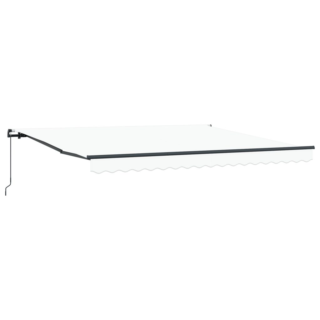 Manuaalinen Sisäänvedettävä Markiisi Valkoinen 400x300 cm, Markiisin Vaihtokangas 4x3 m Runko Valkoinen - Image 5