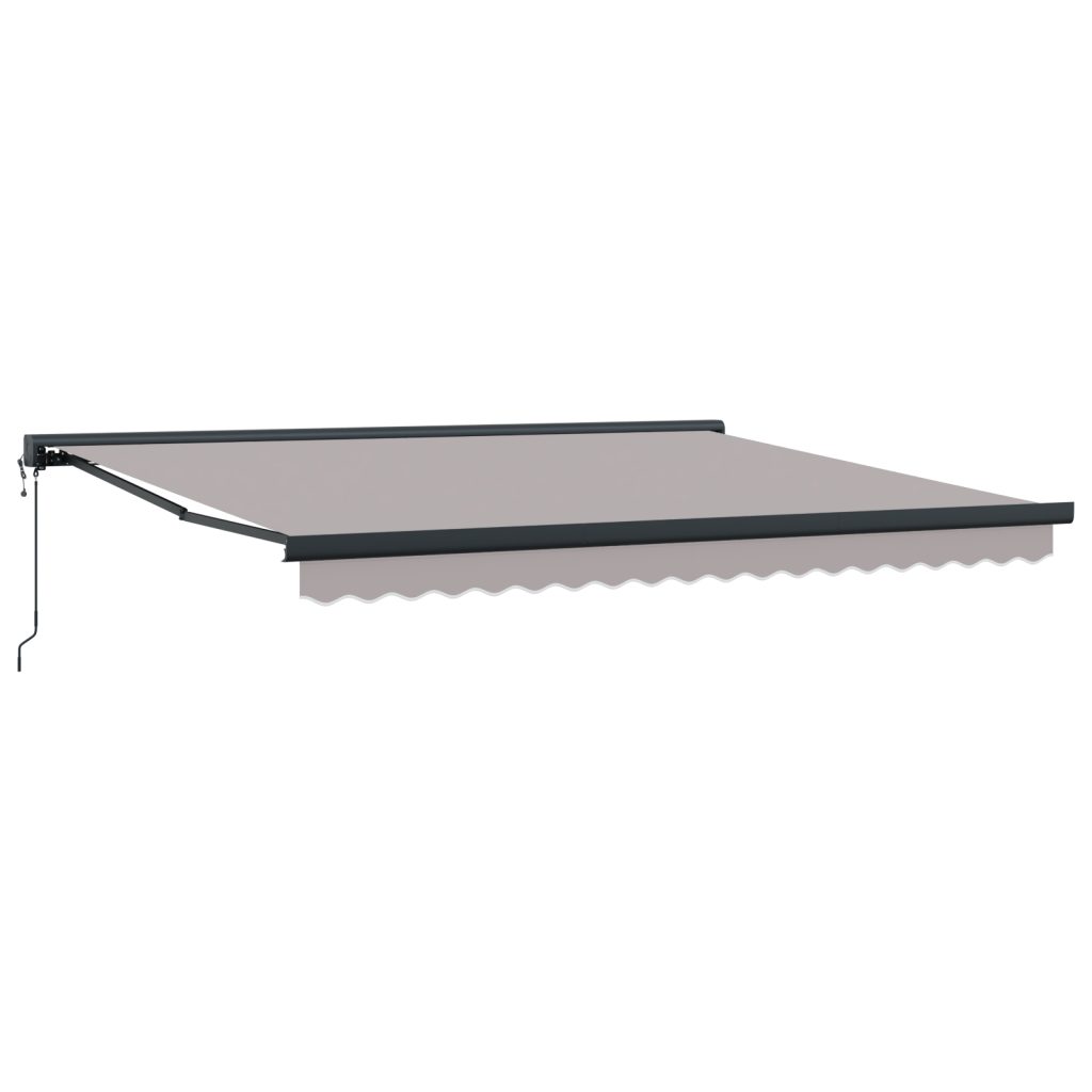 Automaattinen sisäänvedettävä markiisi vaaleanharmaa 400x300 cm, Markiisin vaihto kangas 4x3 m runkoon vaaleanharmaa - Image 5
