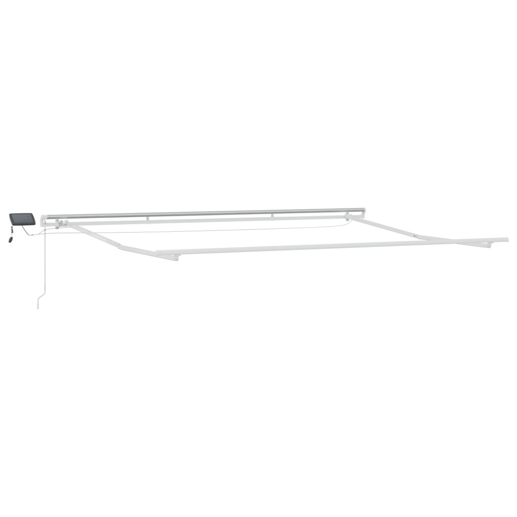 manuaalinen sisäänvedettävä markiisi LED-valolla Punainen 400x300 cm, markiisin vaihto kangas 4x3 m runkoon Punainen - Image 3