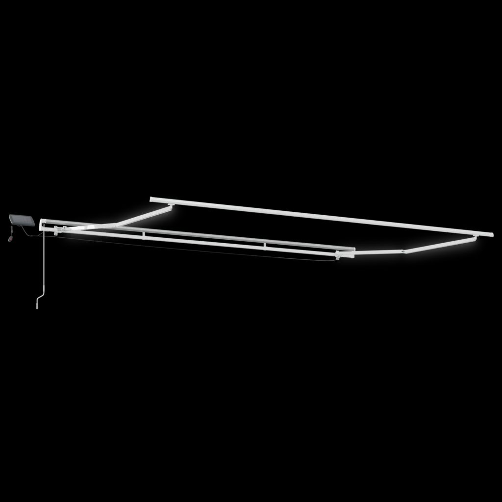 manuaalinen sisäänvedettävä markiisi LED-valolla Punainen 400x300 cm, markiisin vaihto kangas 4x3 m runkoon Punainen - Image 5