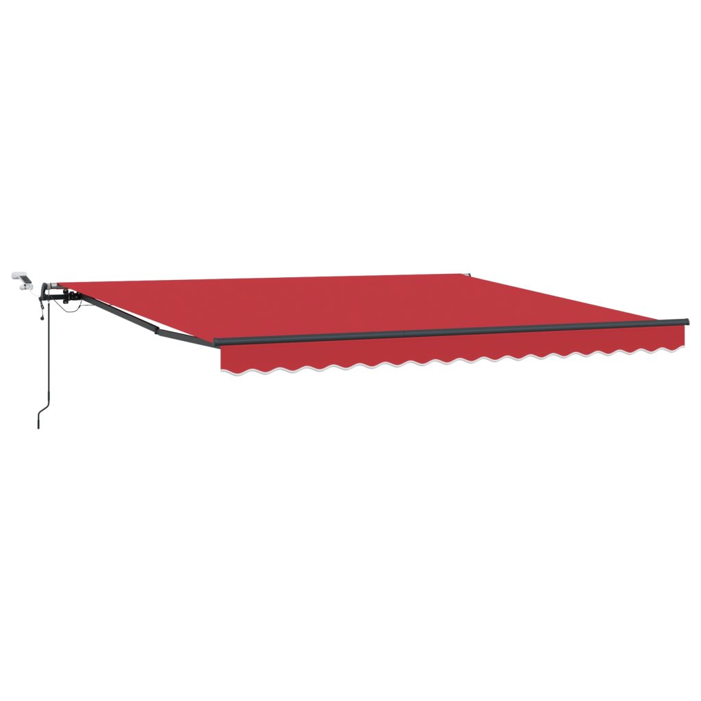 Automaattinen Sisäänvedettävä Markiisi LED-valolla Punainen 400x300 cm, Markiisin Vaihtokangas 4x3 m Runkoon Punainen - Image 2