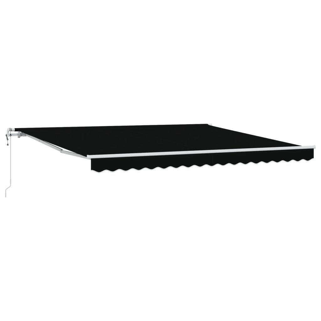 Automaattinen sisäänvedettävä markiisi Musta 400x350 cm, Markiisinkorvauskangas 4x3.5 m runkoon Musta - Image 2