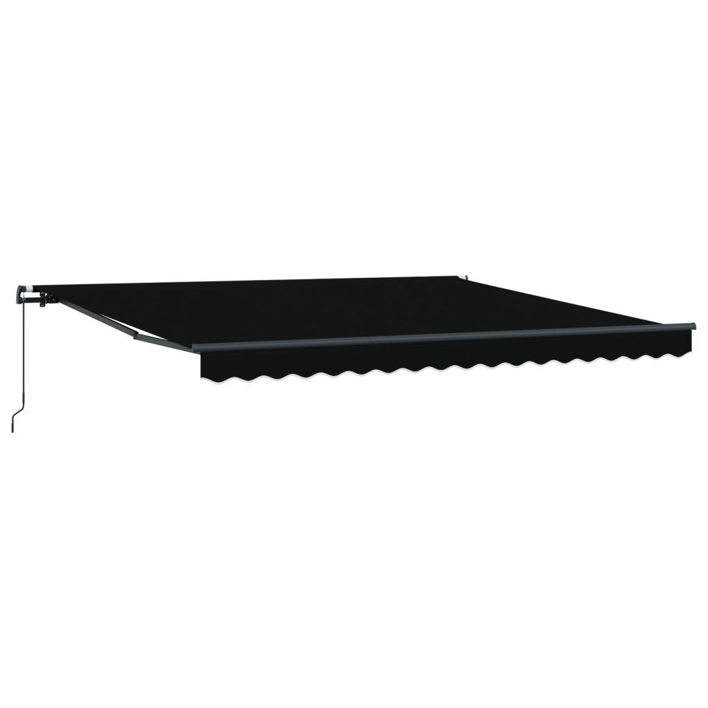 Manuaalinen sisäänvedettävä markiisi musta 400x350 cm, markiisin vaihto kangas 4x3,5 m kehykseen musta - Image 5
