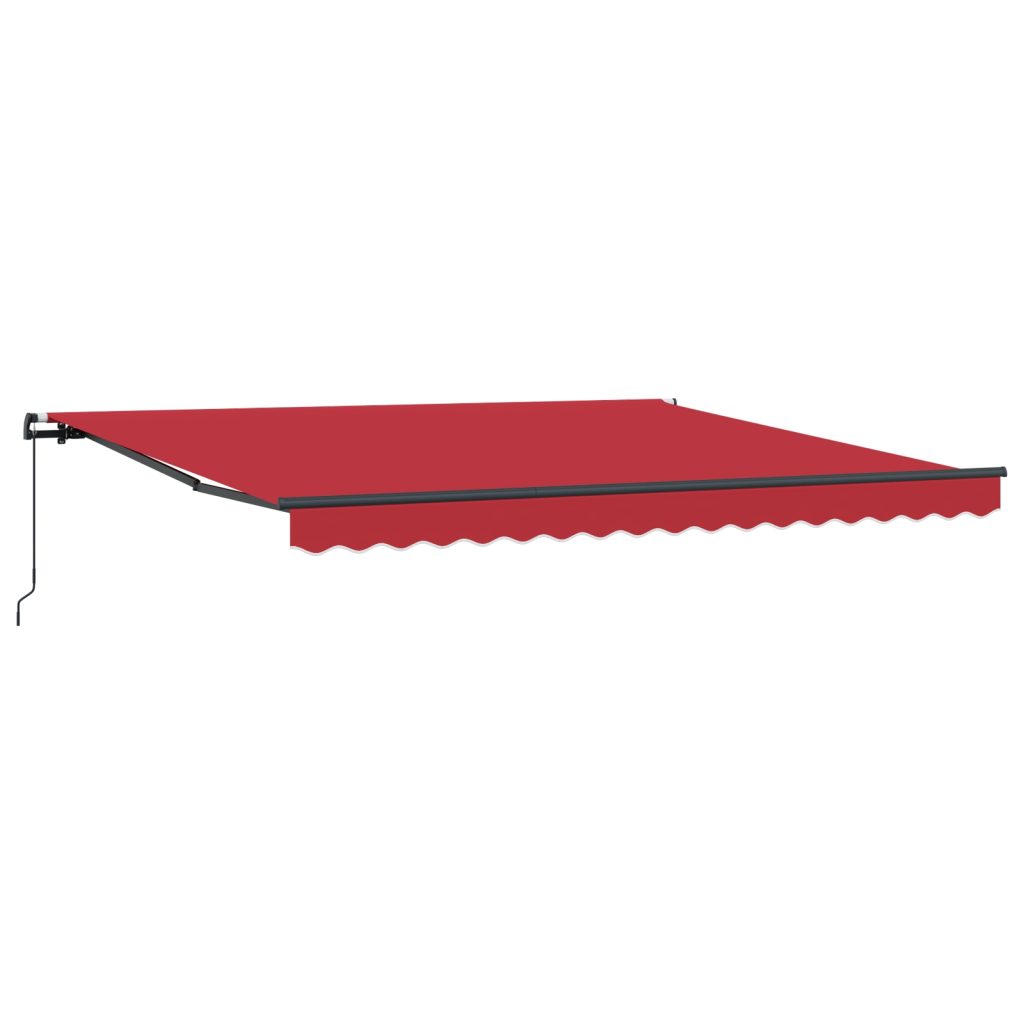 Manuaalinen sisäänvedettävä markiisi punainen 400x350 cm, Markiisivaihtokangas 4x3.5 m rungolle punainen - Image 5