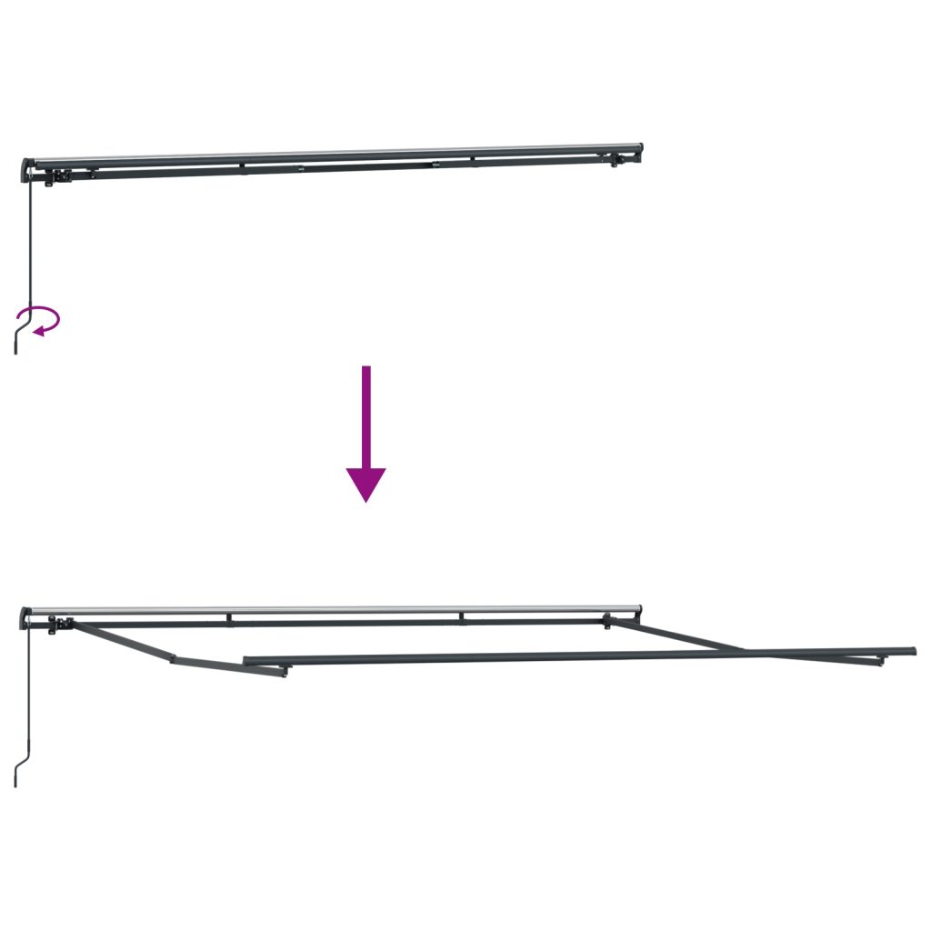 Manuaalinen sisäänvedettävä markiisi punainen 400x350 cm, Markiisivaihtokangas 4x3.5 m rungolle punainen - Image 9