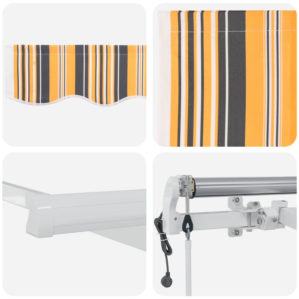 Automaattinen sisäänvedettävä markiisi raidallinen 450x300 cm - Image 8
