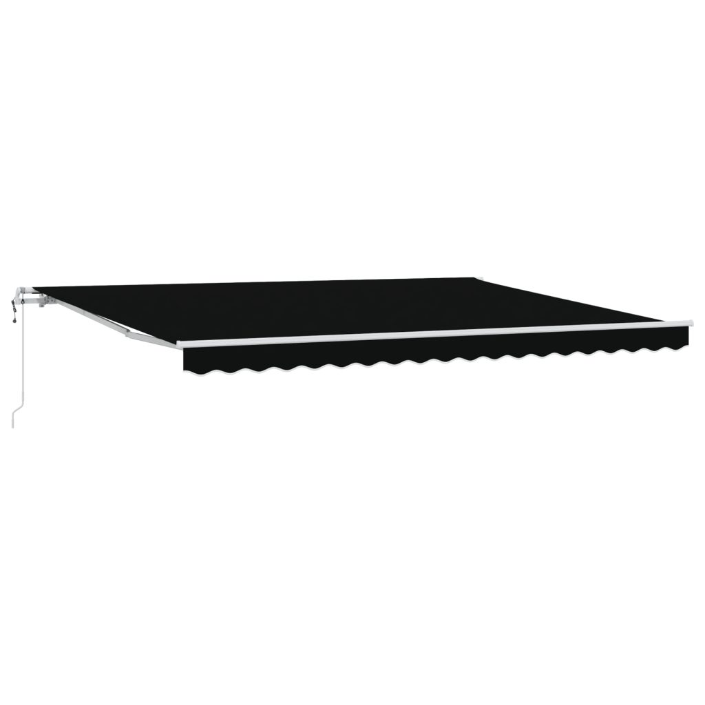 Automaattinen sisäänvedettävä markiisi musta 450x300 cm, Markiisivaihtokangas 4.5x3 m runkoon musta - Image 2