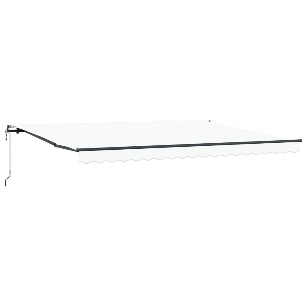 Automattisesti sisäänvedettävä markiisi Valkoinen 450 x 300 cm, Markiisivaihtoehto kankaalle 4,5 x 3 m runkoon Valkoinen - Image 2