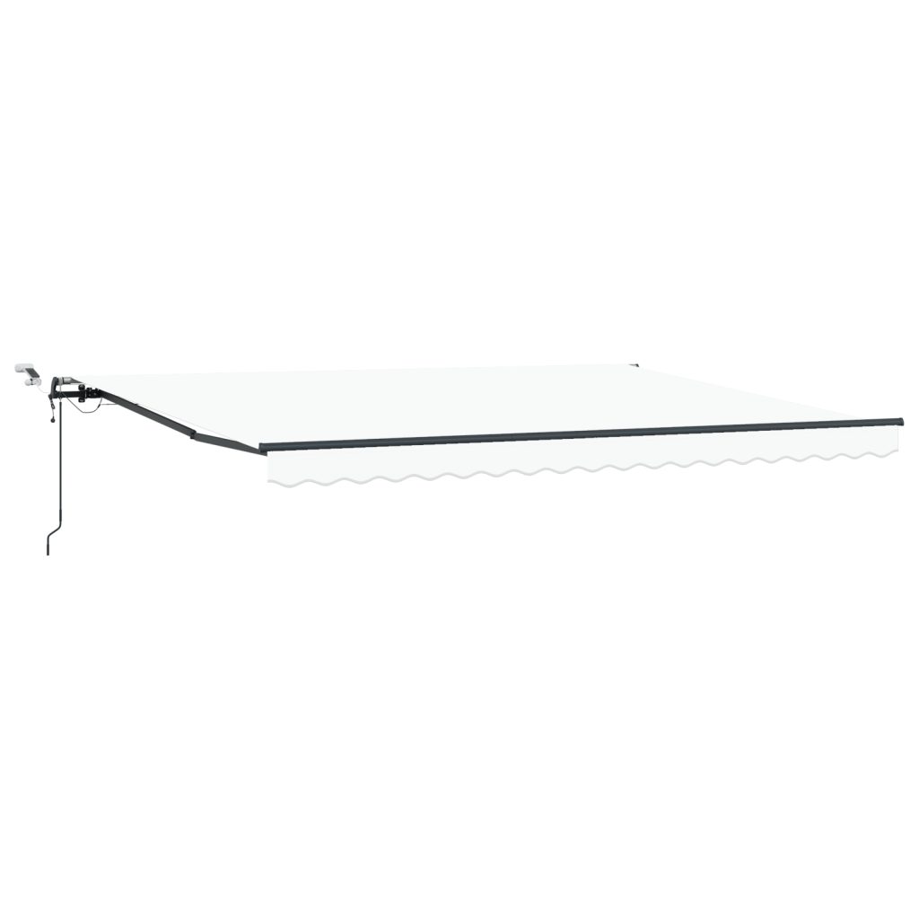 Automaattinen sisäänvedettävä markiisi LED-valolla Valkoinen 450x300 cm, Markiisin vaihtokangas 4.5x3 m kehykseen Valkoinen - Image 2