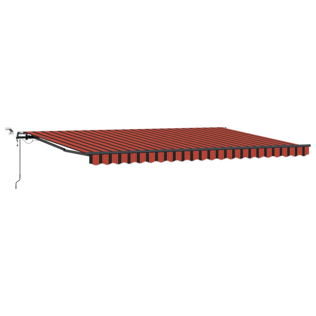 Automaattinen sisäänvedettävä markiisi LED-valaistuksella oranssina ja ruskeana, 500 x 300 cm - Image 2