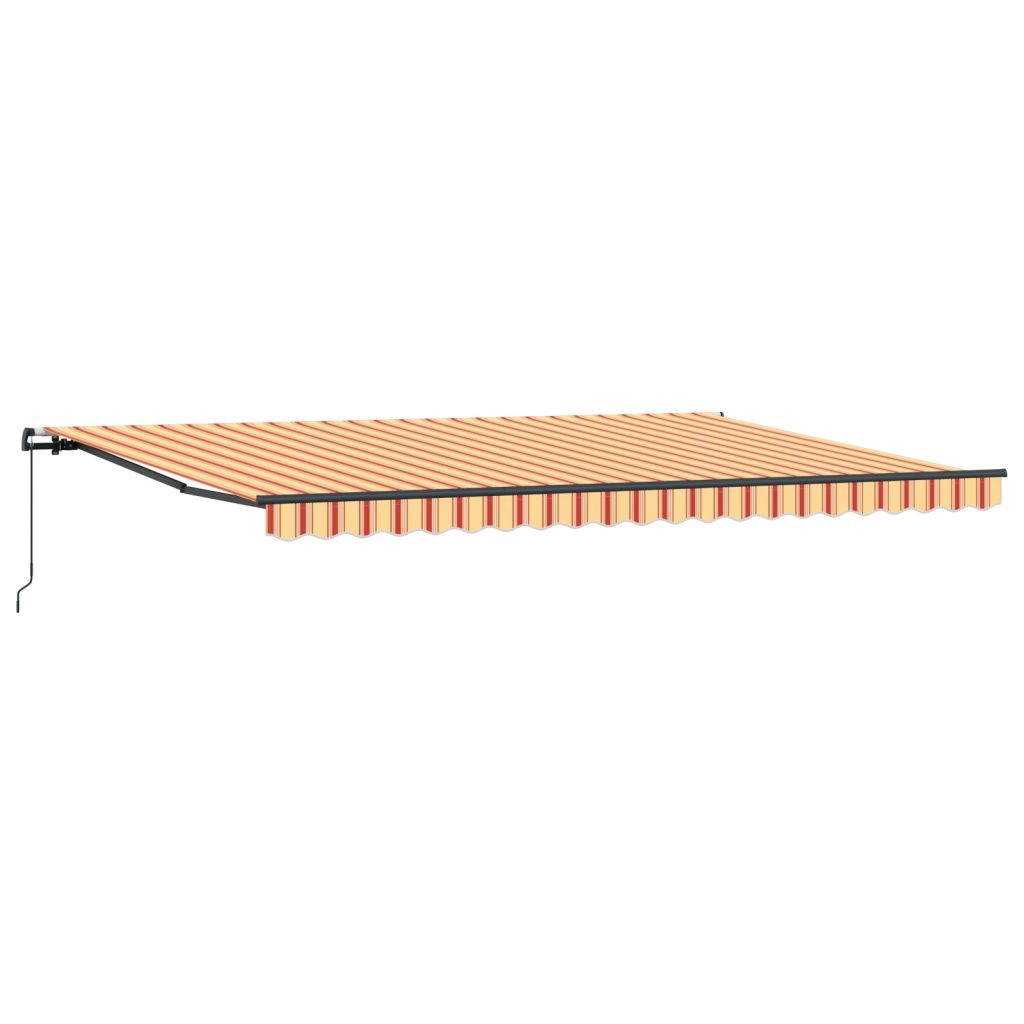 Manuaalinen sisäänvedettävä markiisi keltainen ja oranssi 500x350 cm - Image 5