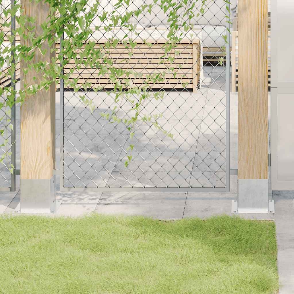 Pylväiden jalustat neliö 12kpl hopea 141x141mm galvanoitu teräs