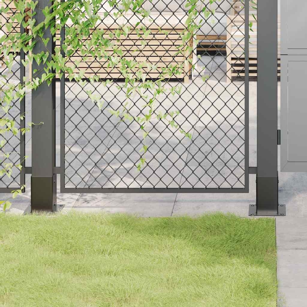 Pylväiden pohjat neliö 4 kpl 81x81 mm jauhemaalattu teräs
