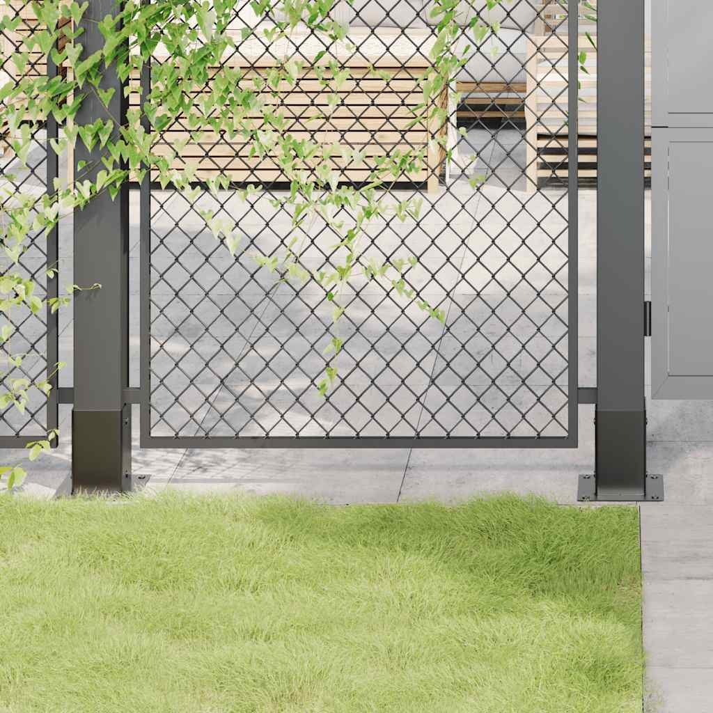 Pylväiden pohjat neliö 12 kpl 81x81 mm jauhemaalattu teräs