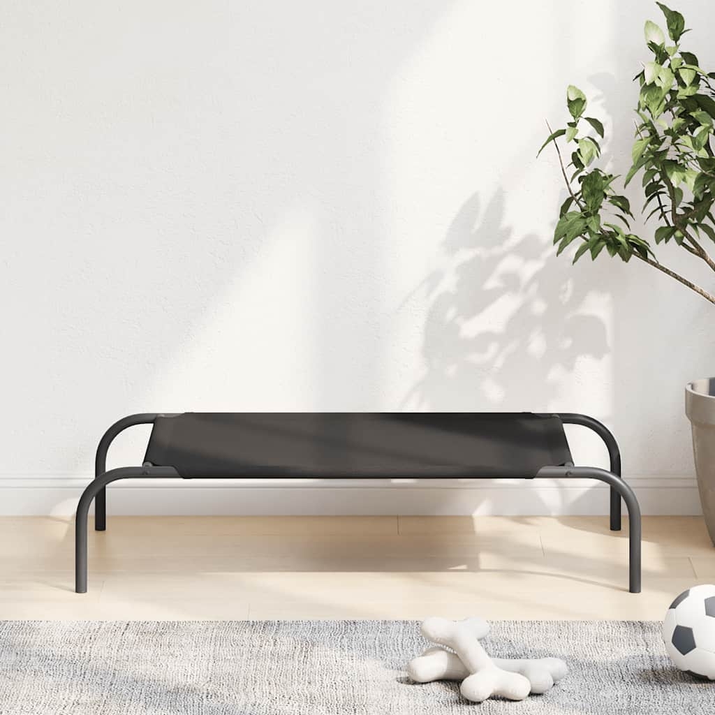 Korotettu koiransänky musta 90x50x20 cm Oxford kangas ja teräs