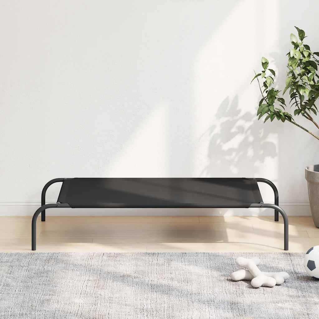 Korotettu koiransänky musta 110x65x20 cm Oxford kangas ja teräs