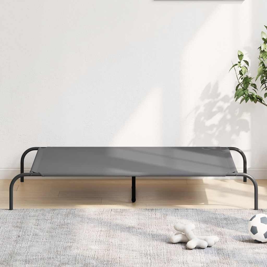 Korotettu koiransänky harmaa 130x80x20 cm Oxford kangas teräs