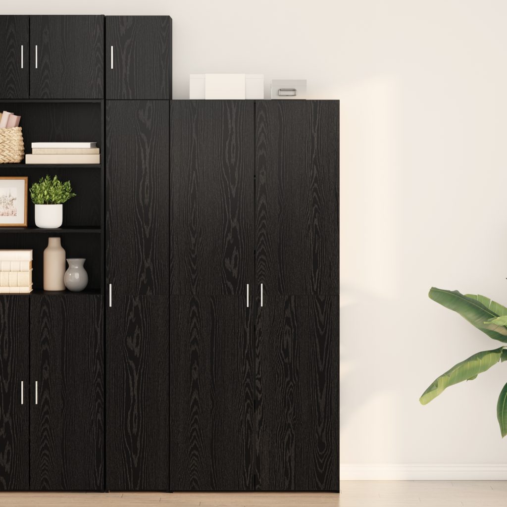 Highboard Musta Tammi 40x42.5x185 cm Tekninen puu