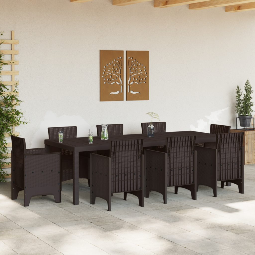 Puutarhapöytä Ruskea 250x100x73 cm Poly Rattan, Puutarhapöytä Ruskea 100x100x73 cm Poly Rattan, Puutarhapöytä Ruskea 150x100x73 cm Poly Rattan - Image 3