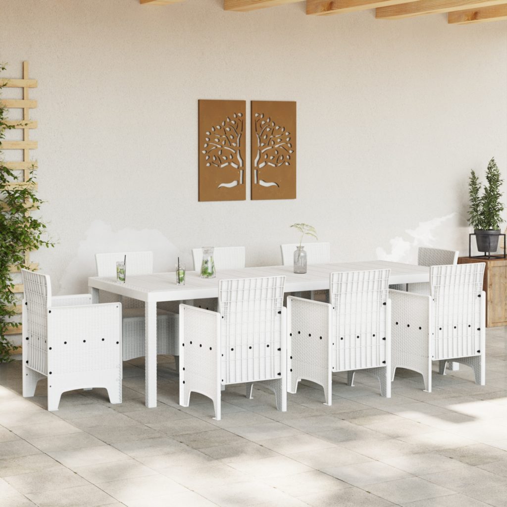 Puutarhapöytä Valkoinen 250x100x73 cm Poly Rattan, Puutarhapöytä Valkoinen 100x100x73 cm Poly Rattan, Puutarhapöytä Valkoinen 150x100x73 cm Poly Rattan - Image 3