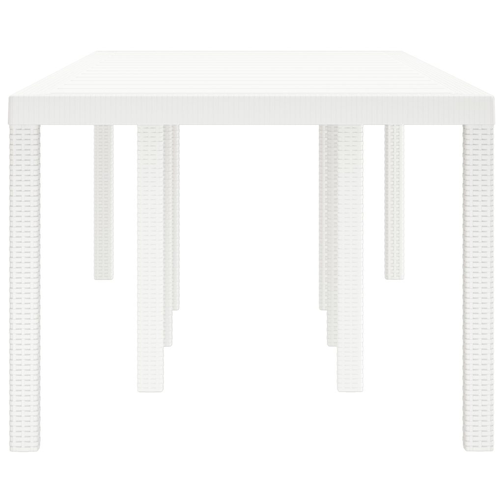 Puutarhapöytä Valkoinen 250x100x73 cm Poly Rattan, Puutarhapöytä Valkoinen 100x100x73 cm Poly Rattan, Puutarhapöytä Valkoinen 150x100x73 cm Poly Rattan - Image 5