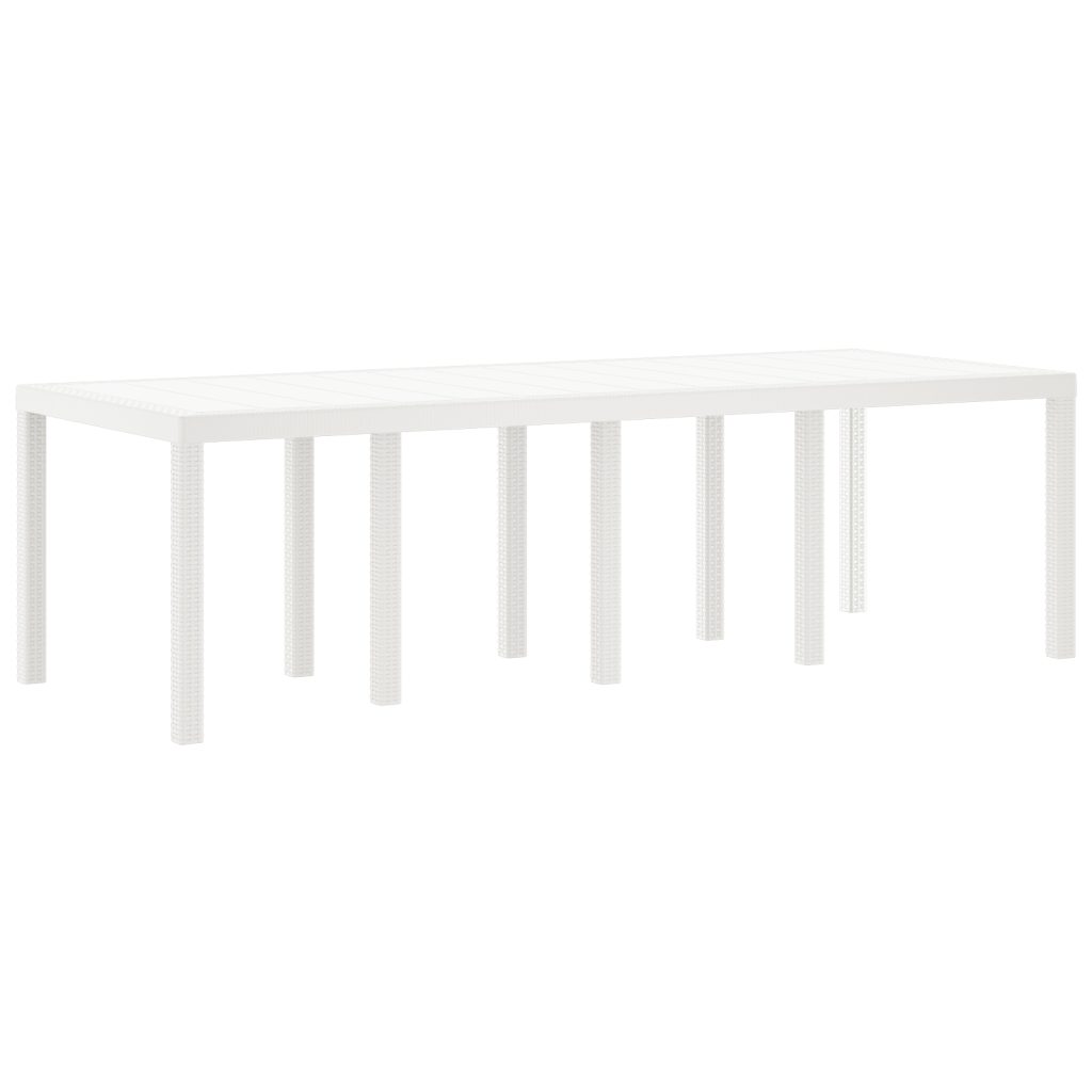 Puutarhapöytä Valkoinen 250x100x73 cm Poly Rattan, Puutarhapöytä Valkoinen 100x100x73 cm Poly Rattan, Puutarhapöytä Valkoinen 150x100x73 cm Poly Rattan - Image 6