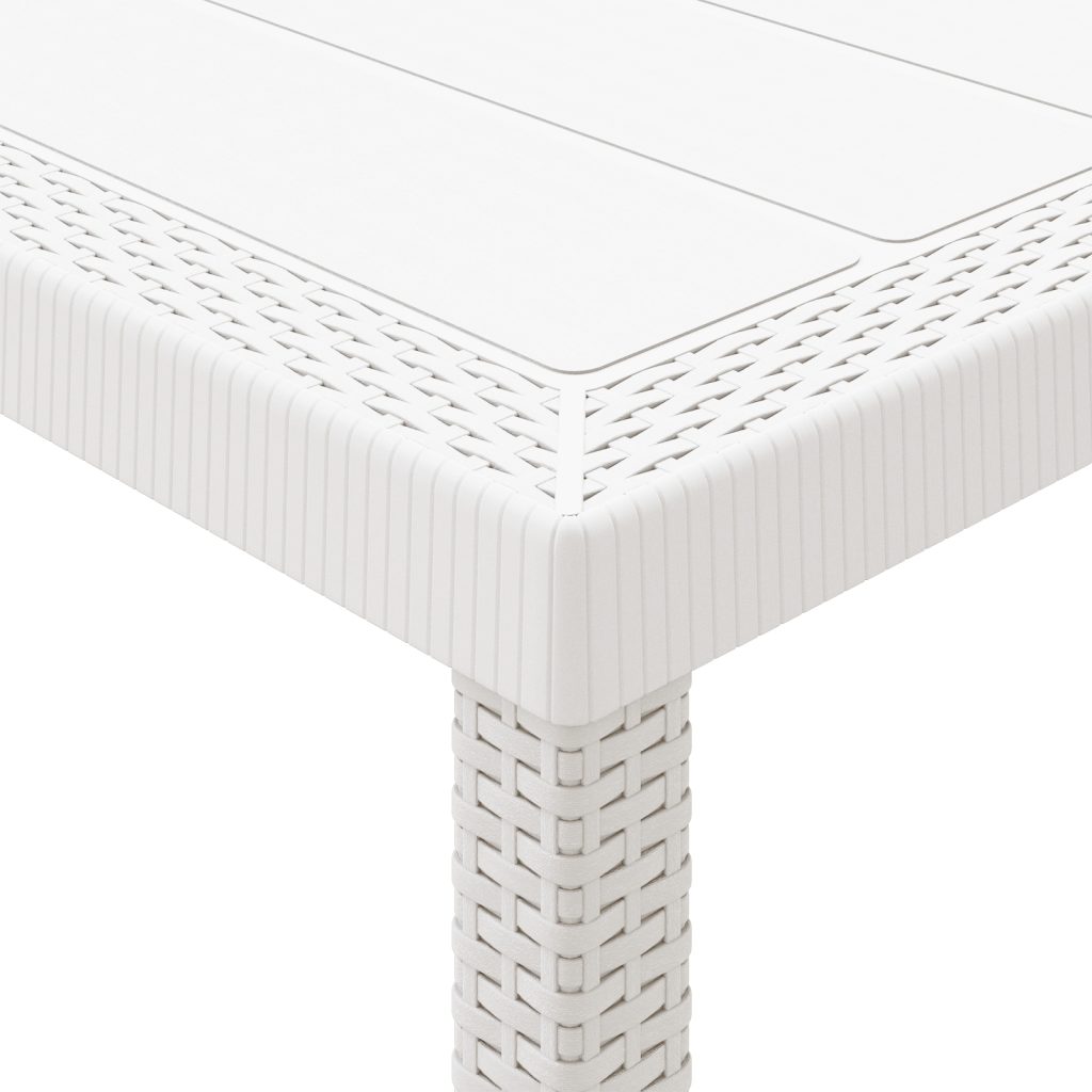 Puutarhapöytä Valkoinen 250x100x73 cm Poly Rattan, Puutarhapöytä Valkoinen 100x100x73 cm Poly Rattan, Puutarhapöytä Valkoinen 150x100x73 cm Poly Rattan - Image 8