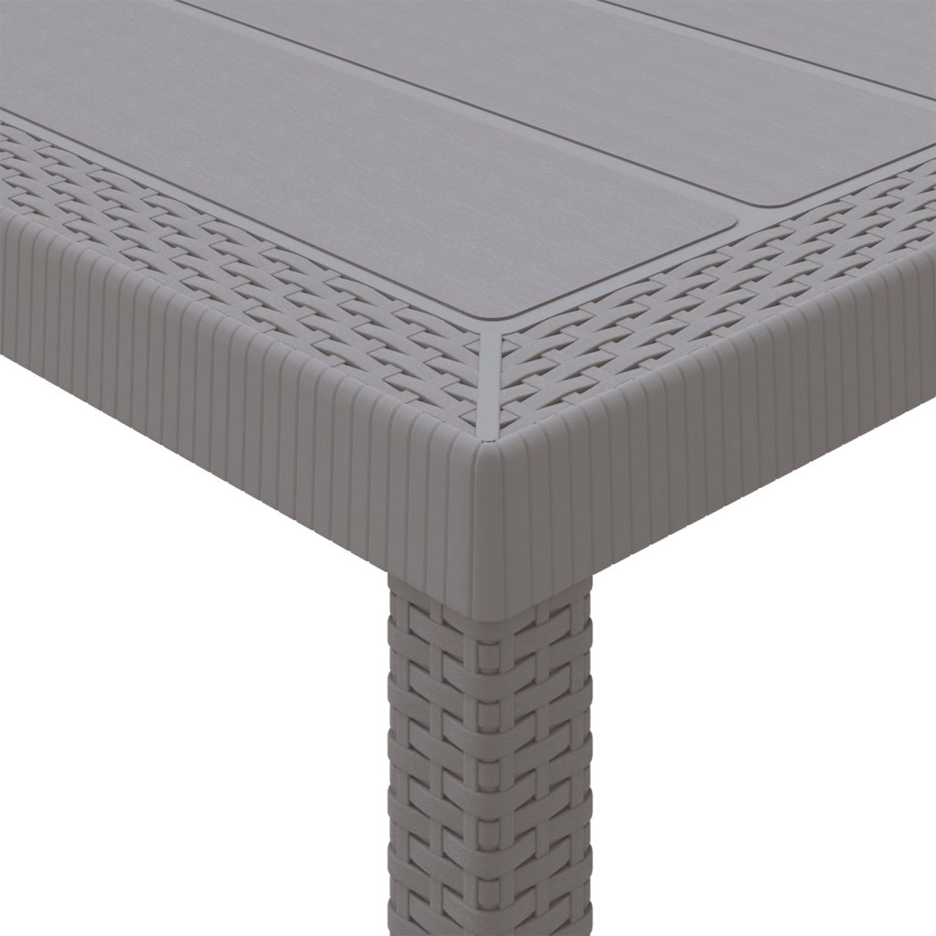 Puutarhapöytä Vaaleanharmaa 250x100x73 cm Poly Rattan, Puutarhapöytä Vaaleanharmaa 100x100x73 cm Poly Rattan, Puutarhapöytä Vaaleanharmaa 150x100x73 cm Poly Rattan - Image 8