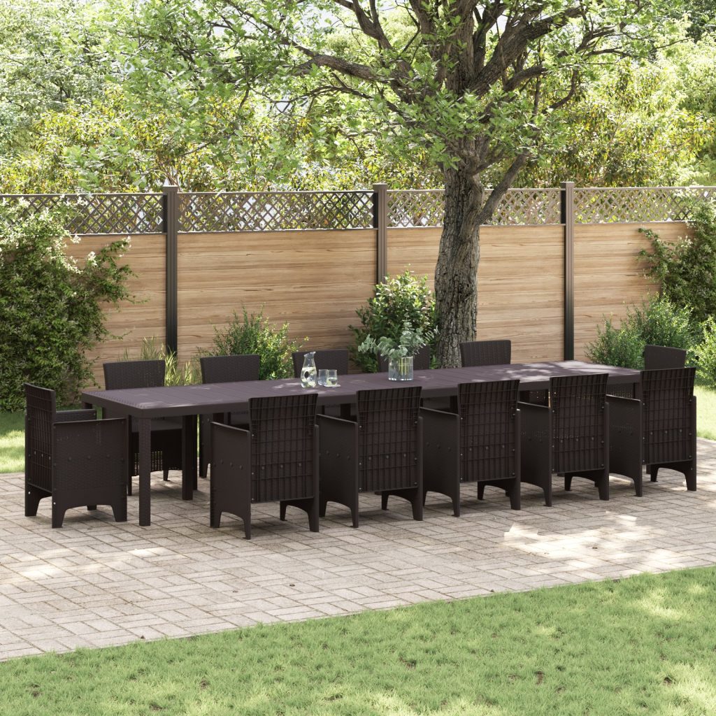Puutarhapöytä Ruskea 400x100x73 cm Poly Rattan, Puutarhapöytä Ruskea 250x100x73 cm Poly Rattan, Puutarhapöytä Ruskea 150x100x73 cm Poly Rattan