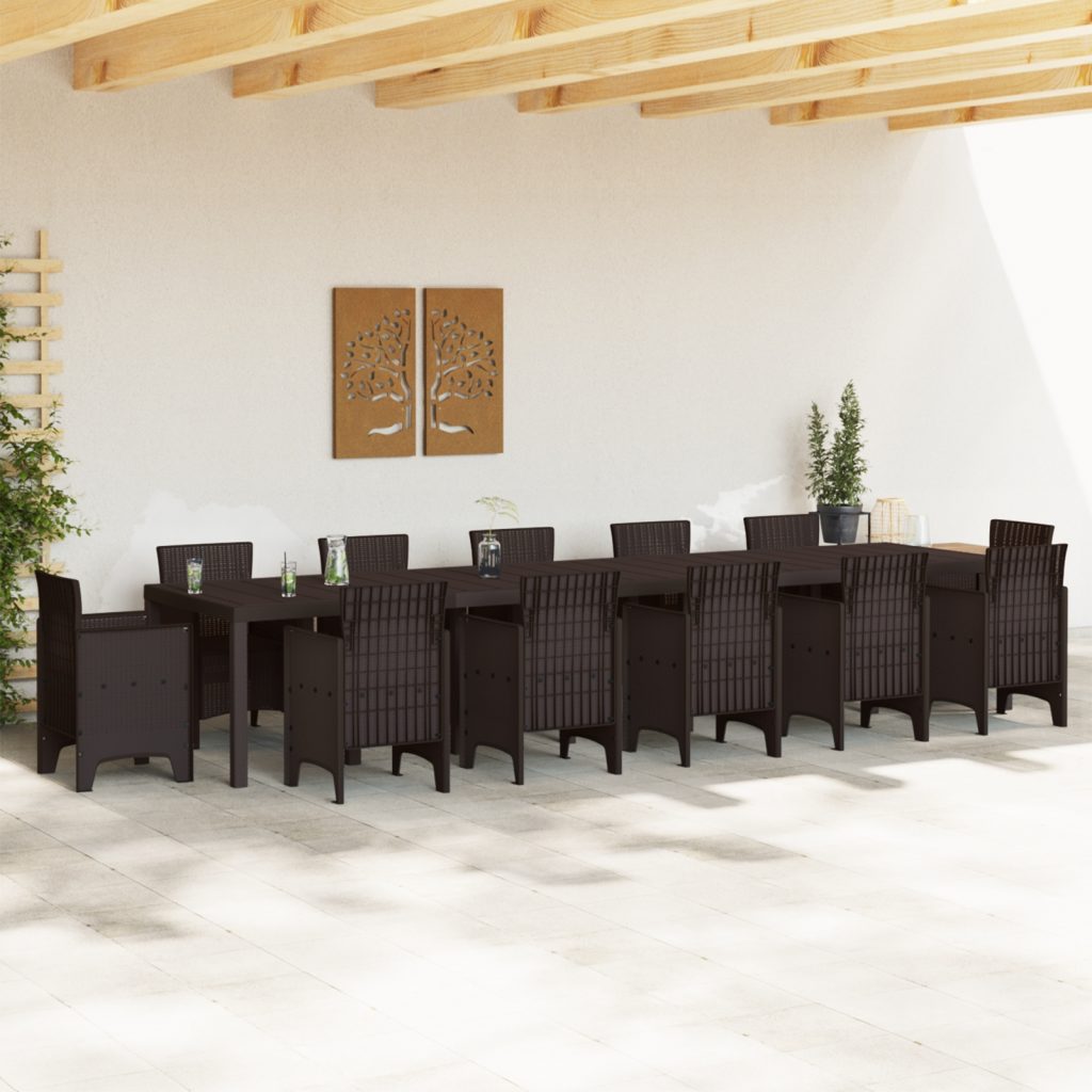 Puutarhapöytä Ruskea 400x100x73 cm Poly Rattan, Puutarhapöytä Ruskea 250x100x73 cm Poly Rattan, Puutarhapöytä Ruskea 150x100x73 cm Poly Rattan - Image 3