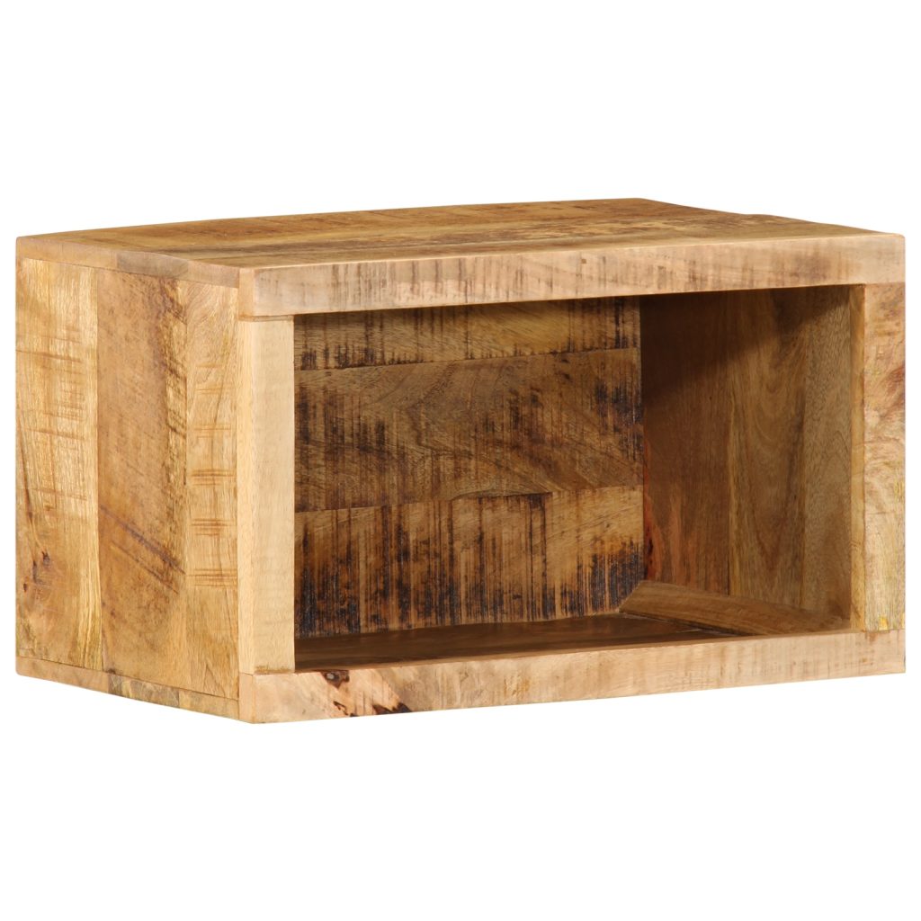 seinään kiinnitettävä yöpöytäkaappi 40x30x25 cm Täysi puu karkea mangopuu - Image 3