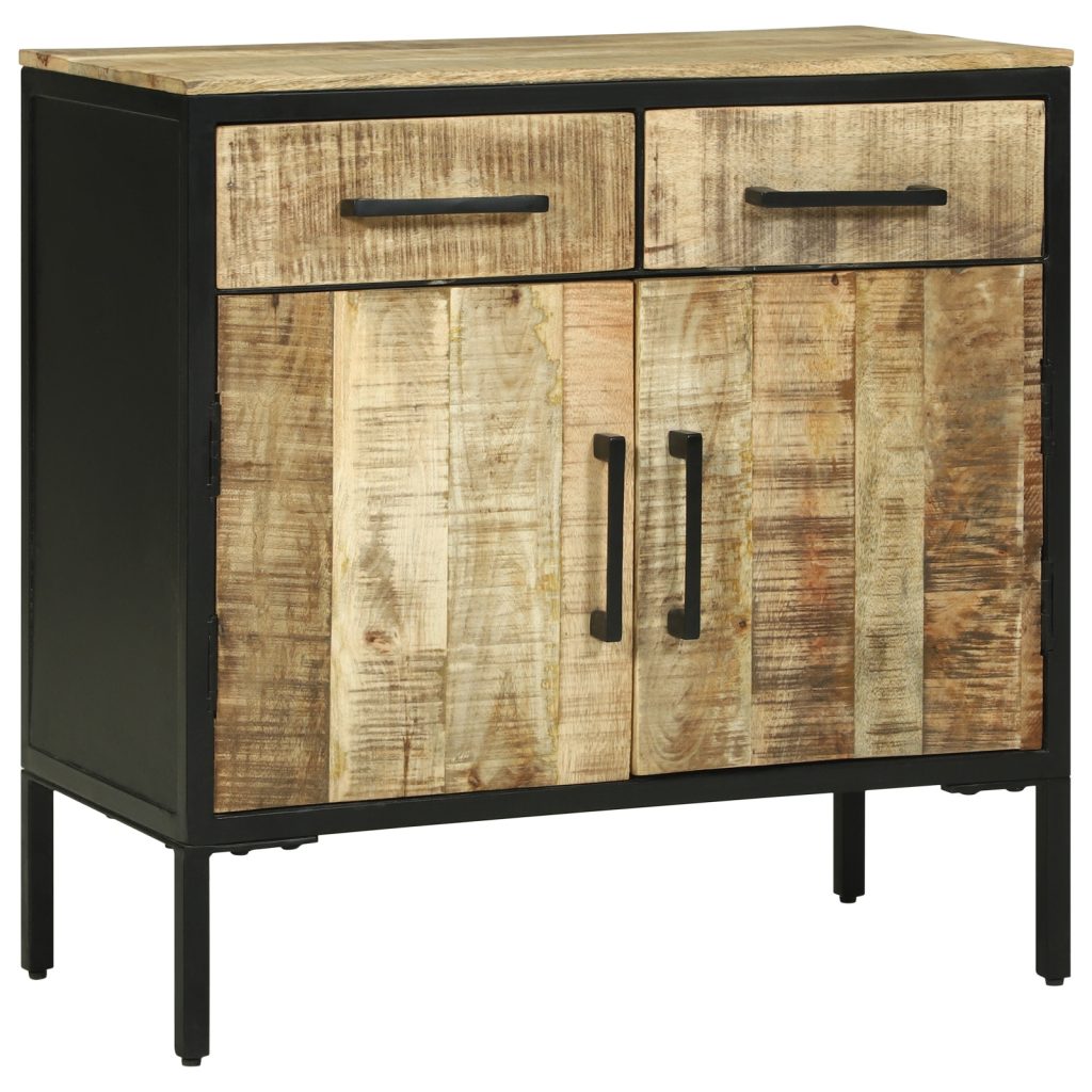 Sivupöytä 70x35x70 cm Massiivinen karhea mango - Image 3