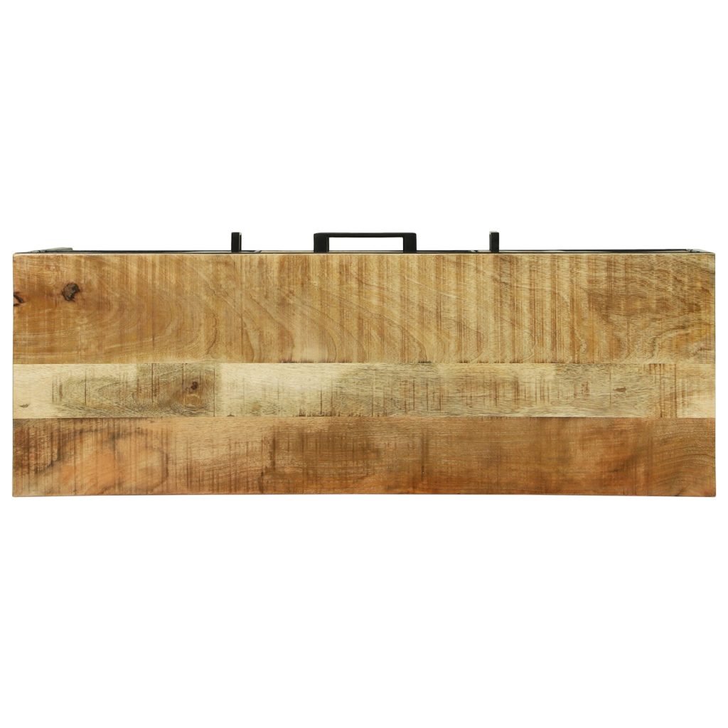 Sivupöytä 100x35x70 cm Massiivipuuta Karkea Mango - Image 7