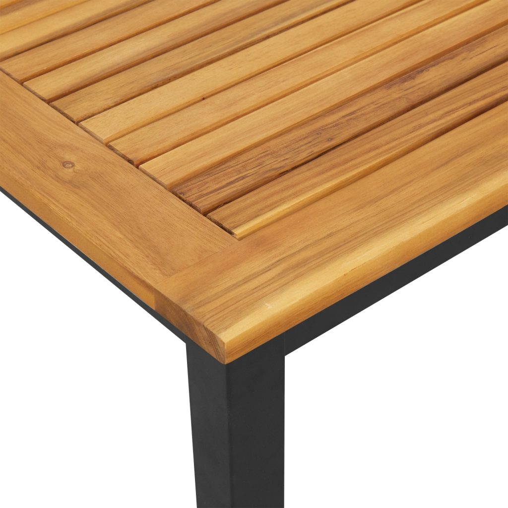 Aurinkotuoli Musta 200x55x35 cm Vahvasta Akaasiapuusta - Image 10