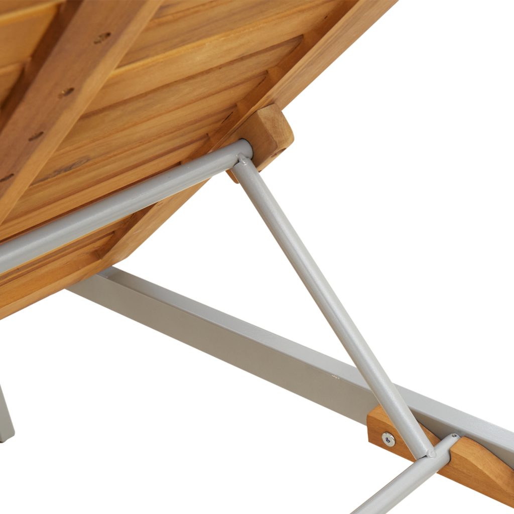 Aurinkotuoli Harmaa 200x55x35 cm Solid Wood Acacia - Image 11