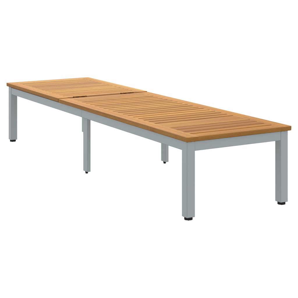 Aurinkotuoli Harmaa 200x55x35 cm Solid Wood Acacia - Image 5