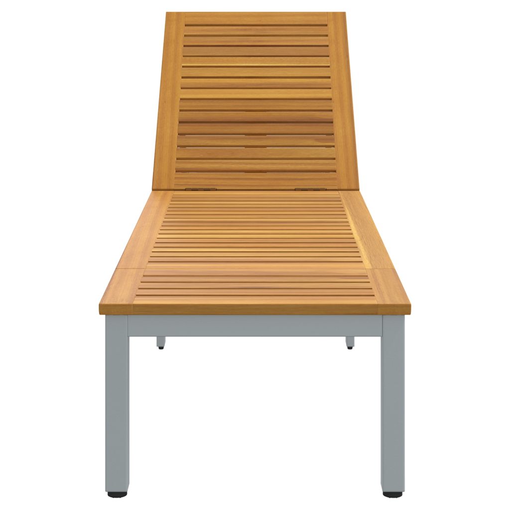 Aurinkotuoli Harmaa 200x55x35 cm Solid Wood Acacia - Image 6