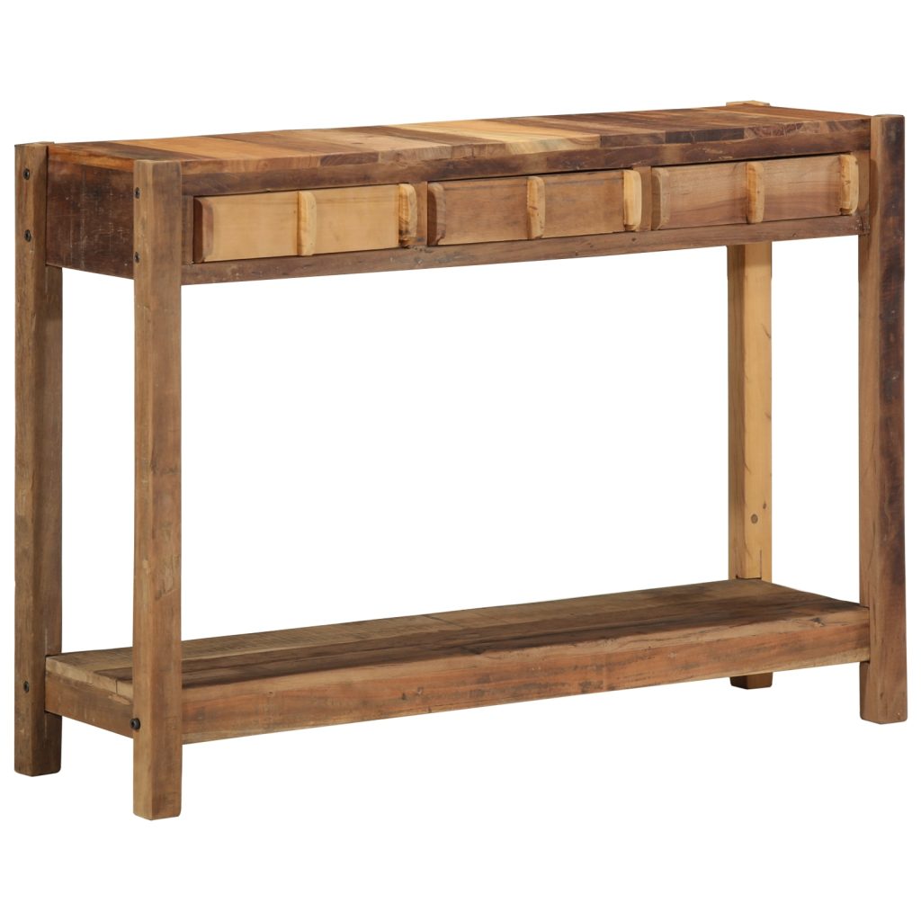 Konsolipöytä 107x33x76 cm Kierrätetty täyspuu - Image 8