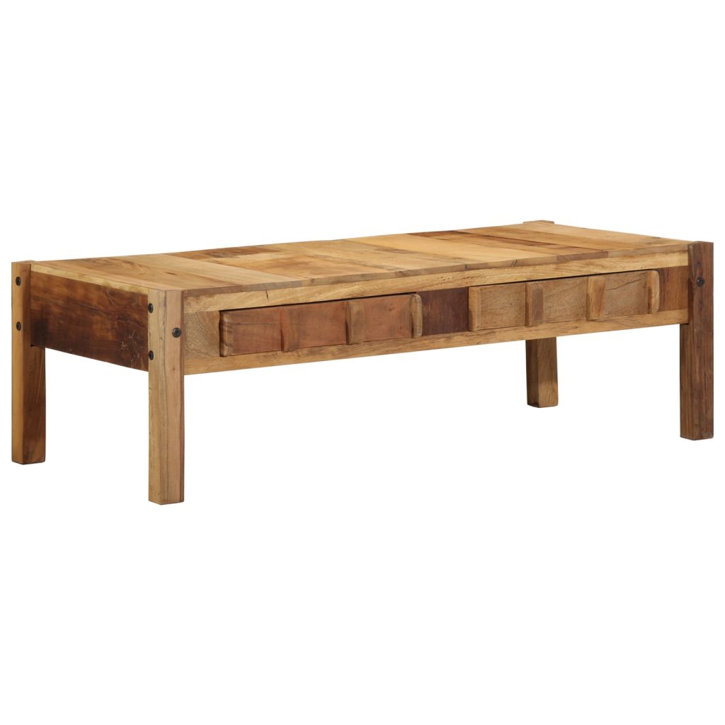 Kahvipöytä 110x55x35 cm Massiivinen Kierrätetty Puu - Image 8